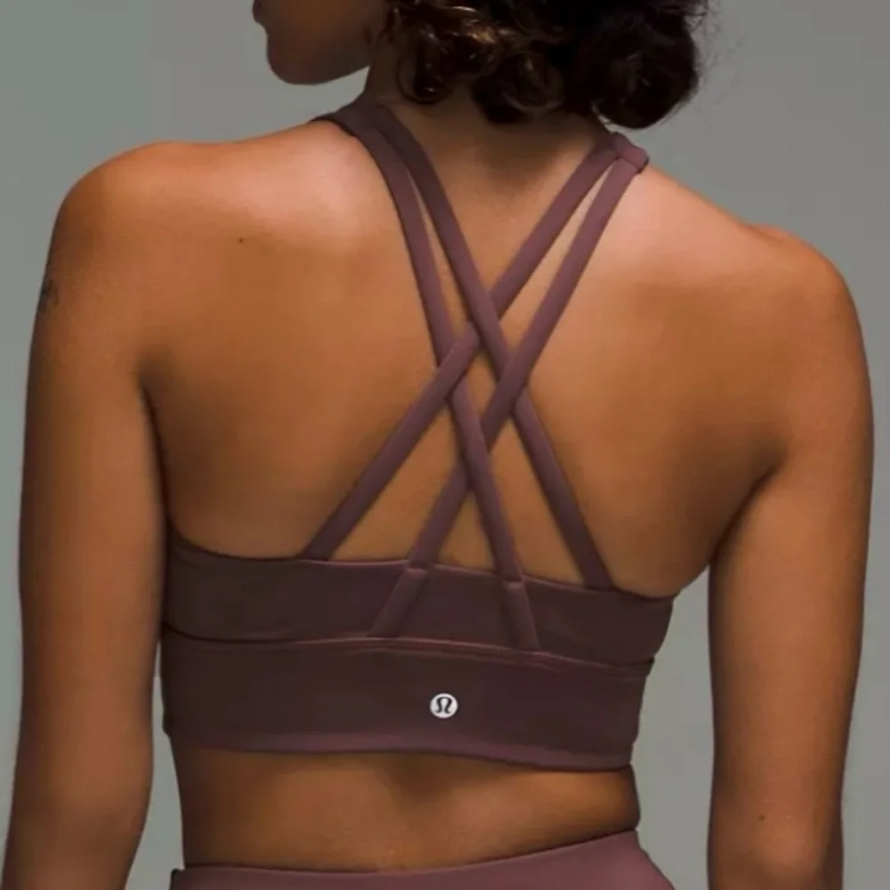 LULULEMON Energy Bra High Neck Longline Tough Dark Oxide Sports Bra Size 4